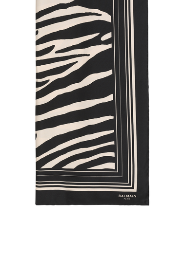 Zebra print silk scarf 