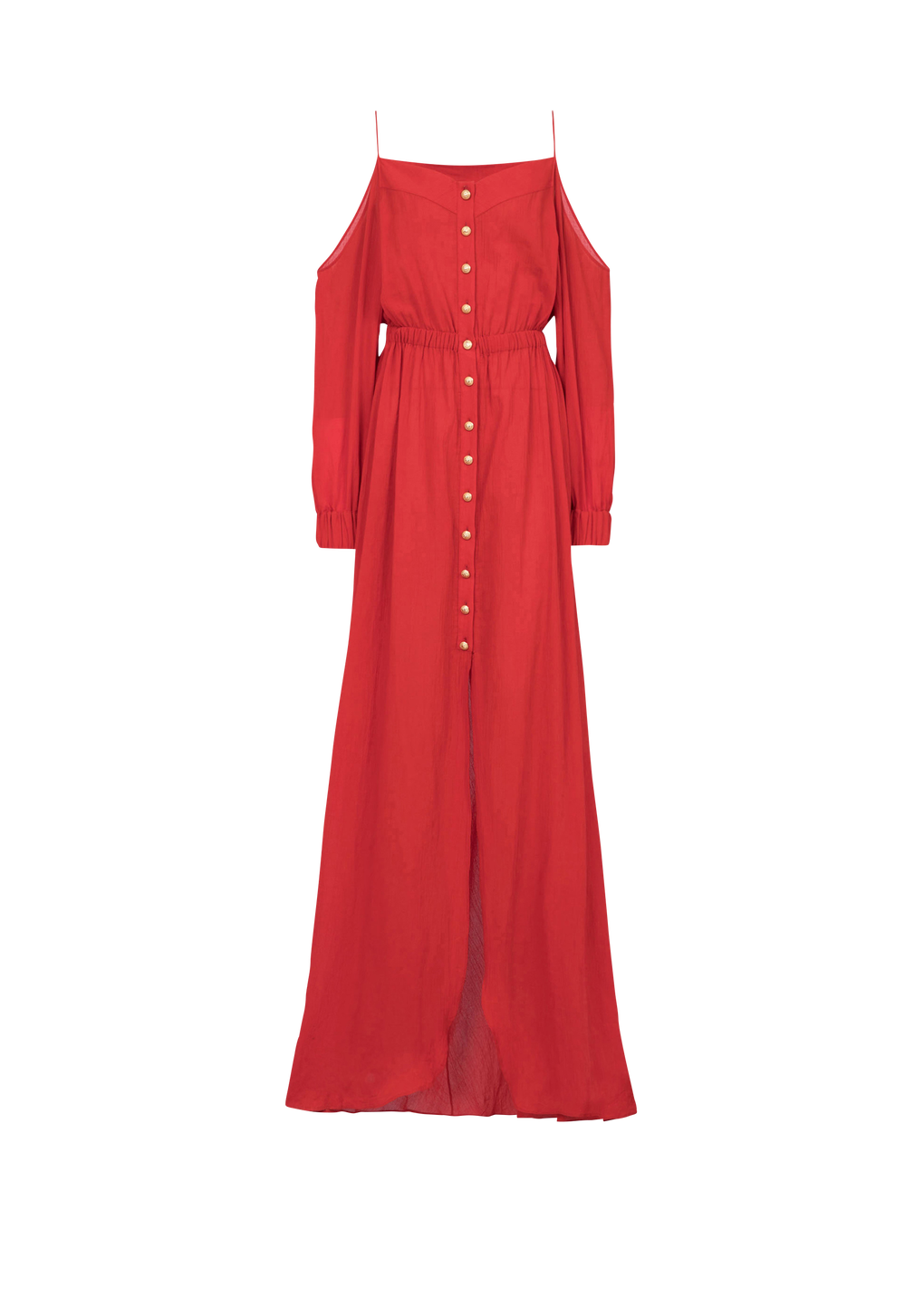 HIGH SUMMER CAPSULE - Long cotton dress, red, hi-res