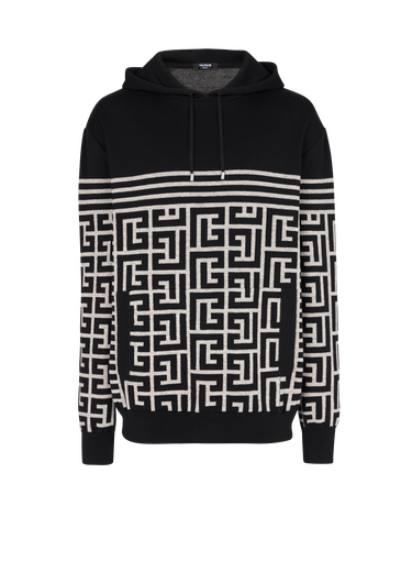 Monogrammed striped wool sweater