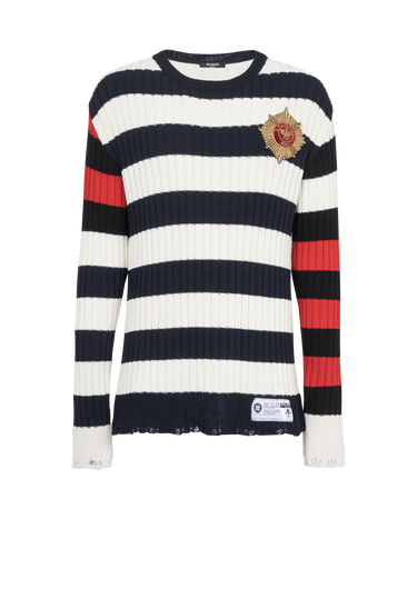Destroyed nautical sweater
