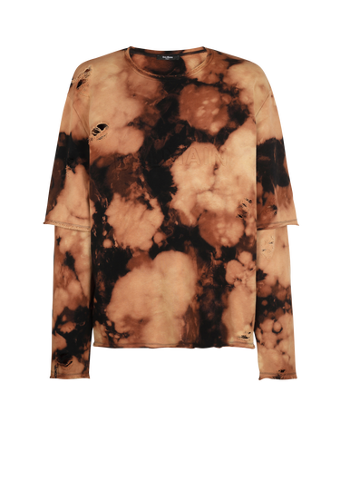 Cotton T-shirt with burnt print
