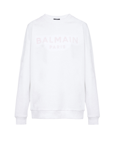 Eco-designed cotton sweatshirt with Balmain logo print